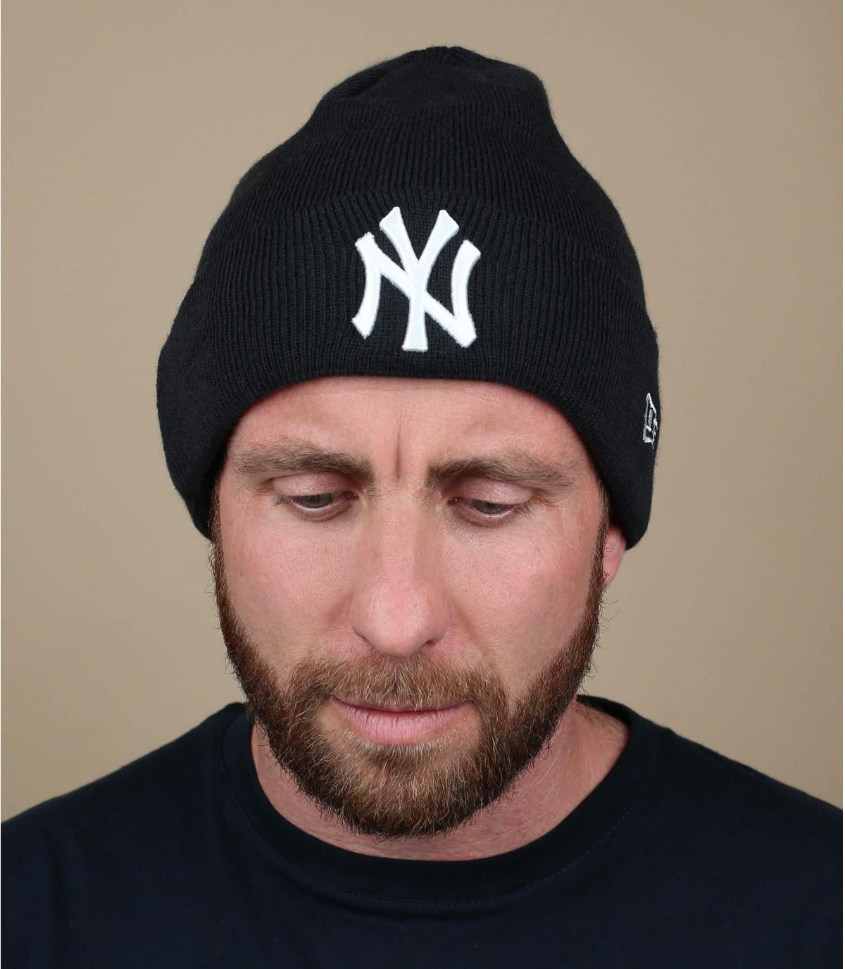 NY blue cuffed beanie MLB Essential Cuff NY team